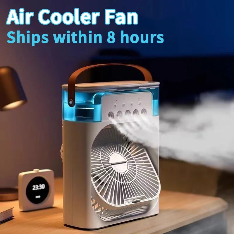 3-in-1 Mini Air Cooler with Humidifier & LED Light